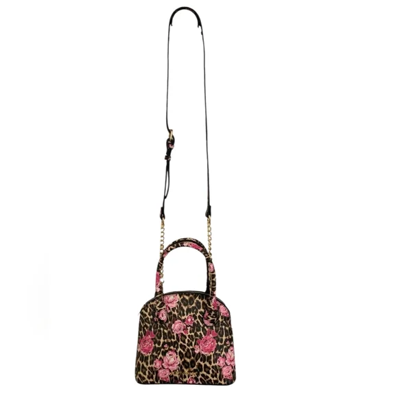 Leopard Print and Pink Floral Women's Bag - Picture 5 of 7
